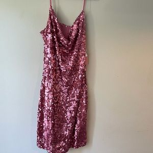Pink sequin party dress